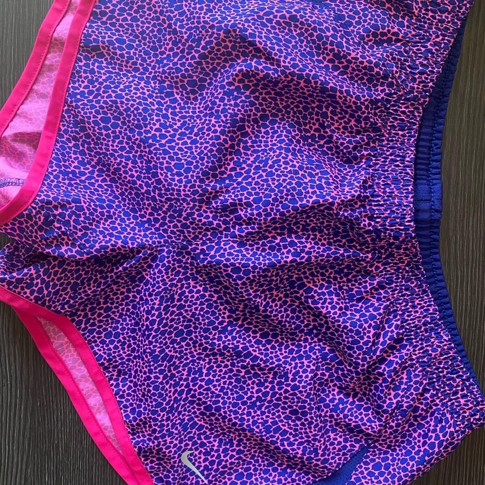 Nike pink/blue printed running shorts